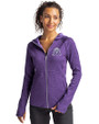 Northwestern Wildcats College Vault Cutter & Buck Mainsail Full Zip Hooded Womens Jacket College Purple Heather Front