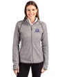 Northwestern Wildcats College Vault Cutter & Buck Mainsail Full Zip Hooded Womens Jacket Polished Heather Front