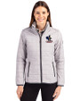 Delaware Fightin' Blue Hens College Vault Cutter & Buck Rainier PrimaLoft®  Womens Eco Insulated Full Zip Puffer Jacket Polished Medium Gray Front