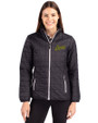 George Mason Patriots College Vault Cutter & Buck Rainier PrimaLoft®  Womens Eco Insulated Full Zip Puffer Jacket Black Front