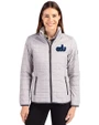 Old Dominion Monarchs College Vault Cutter & Buck Rainier PrimaLoft®  Womens Eco Insulated Full Zip Puffer Jacket Polished Medium Gray Front
