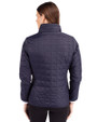 FIU Panthers College Vault Cutter & Buck Rainier PrimaLoft®  Womens Eco Insulated Full Zip Puffer Jacket Dark Navy/Silver Back