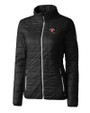 Louisville Cardinals College Vault Cutter & Buck Rainier PrimaLoft®  Womens Eco Insulated Full Zip Puffer Jacket Black Mannequin
