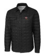 Louisville Cardinals College Vault Cutter & Buck Rainier PrimaLoft® Mens Big and Tall Eco Insulated Quilted Shirt Jacket Black Mannequin