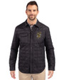 Grambling Tigers College Vault Cutter & Buck Rainier PrimaLoft® Mens Eco Insulated Quilted Shirt Jacket Black Front