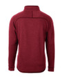 Louisville Cardinals College Vault Cutter & Buck Mainsail Sweater-Knit Mens Half Zip Pullover Jacket Cardinal Red Heather Mannequin Back