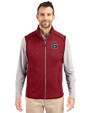 Gonzaga Bulldogs College Vault Cutter & Buck Mainsail Sweater-Knit Mens Full Zip Vest Cardinal Red Heather Front