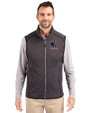 Delaware Fightin' Blue Hens College Vault Cutter & Buck Mainsail Sweater-Knit Mens Full Zip Vest Charcoal Heather Front