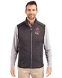 Washington State Cougars College Vault Cutter & Buck Mainsail Sweater-Knit Mens Full Zip Vest Charcoal Heather Front