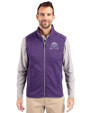 Northwestern Wildcats College Vault Cutter & Buck Mainsail Sweater-Knit Mens Full Zip Vest College Purple Heather Front
