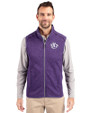 Texas Christian Horned Frogs College Vault Cutter & Buck Mainsail Sweater-Knit Mens Full Zip Vest College Purple Heather Front
