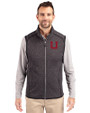 Utah Utes College Vault Cutter & Buck Mainsail Sweater-Knit Mens Full Zip Vest Charcoal Heather Front