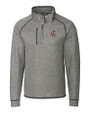 Louisville Cardinals College Vault Cutter & Buck Mainsail Sweater-Knit Mens Big and Tall Half Zip Pullover Jacket Polished Heather Mannequin