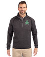 Marshall Thundering Herd College Vault Cutter & Buck Mainsail Sweater-Knit Mens Big and Tall Half Zip Pullover Jacket Charcoal Heather Front