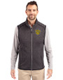 Missouri Tigers College Vault Cutter & Buck Mainsail Sweater-Knit Mens Big and Tall Full Zip Vest Charcoal Heather Front