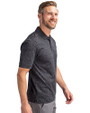Grambling Tigers College Vault Cutter & Buck Advantage Tri-Blend Space Dye Mens Polo Dark Black Side