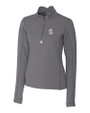 Southern Illinois Salukis College Vault Cutter & Buck Traverse Stretch Eco Quarter Zip Womens Pullover Elemental Grey Mannequin