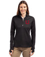 Utah Utes College Vault Cutter & Buck Traverse Stretch Eco Quarter Zip Womens Pullover Black Front