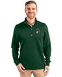 Michigan State Spartans College Vault Cutter & Buck Traverse Stretch Eco Quarter Zip Mens Pullover Hunter Green Front