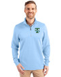 Tulane Green Wave College Vault Cutter & Buck Traverse Stretch Eco Quarter Zip Mens Pullover Atlas Light Blue Front