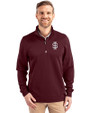 Southern Illinois Salukis College Vault Cutter & Buck Traverse Stretch Eco Quarter Zip Mens Pullover Bordeaux Front