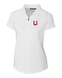 Utah Utes College Vault Cutter & Buck Forge Stretch Womens Short Sleeve Polo White Mannequin