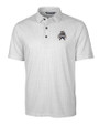 Utah State Aggies College Vault Cutter & Buck Pike Double Dot Print Stretch Mens Big and Tall Polo Charcoal Mannequin