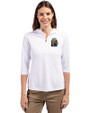 FIU Panthers College Vault Cutter & Buck Virtue Eco Pique Recycled Half Zip Pullover Womens Hoodie White Front