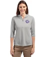 Texas Christian Horned Frogs College Vault Cutter & Buck Virtue Eco Pique Recycled Half Zip Pullover Womens Hoodie Polished Medium Gray Front
