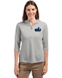 Old Dominion Monarchs College Vault Cutter & Buck Virtue Eco Pique Recycled Half Zip Pullover Womens Hoodie Polished Medium Gray Front