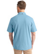 Ole Miss Rebels College Vault Cutter & Buck Virtue Eco Pique Recycled Mens Polo Atlas Light Blue Back