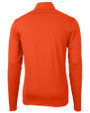 Virginia Tech Hokies College Vault Cutter & Buck Virtue Eco Pique Recycled Quarter Zip Mens Pullover College Orange Mannequin Back