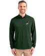 Portland State Vikings College Vault Cutter & Buck Virtue Eco Pique Recycled Quarter Zip Mens Pullover Hunter Green Front