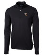 Louisville Cardinals College Vault Cutter & Buck Virtue Eco Pique Recycled Quarter Zip Mens Pullover Black Mannequin