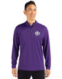 Texas Christian Horned Frogs College Vault Cutter & Buck Virtue Eco Pique Recycled Quarter Zip Mens Pullover College Purple Front