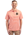 Oregon State Beavers College Vault Cutter & Buck Virtue Eco Pique Stripe Recycled Mens Polo College Orange Front