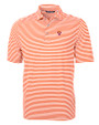 Virginia Tech Hokies College Vault Cutter & Buck Virtue Eco Pique Stripe Recycled Mens Polo College Orange Mannequin