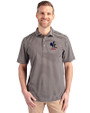 Delaware Fightin' Blue Hens College Vault Cutter & Buck Virtue Eco Pique Stripe Recycled Mens Polo Black Front