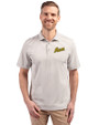 George Mason Patriots College Vault Cutter & Buck Virtue Eco Pique Stripe Recycled Mens Polo Polished Medium Gray Front