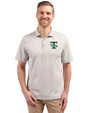 Tulane Green Wave College Vault Cutter & Buck Virtue Eco Pique Stripe Recycled Mens Polo Polished Medium Gray Front