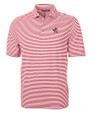 Louisville Cardinals College Vault Cutter & Buck Virtue Eco Pique Stripe Recycled Mens Polo Cardinal Red Mannequin