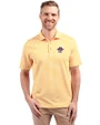 East Carolina (ECU) Pirates College Vault Cutter & Buck Virtue Eco Pique Stripe Recycled Mens Polo College Gold Front