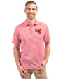 Western Kentucky Hilltoppers College Vault Cutter & Buck Virtue Eco Pique Stripe Recycled Mens Polo Red Front