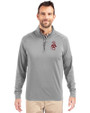 Washington State Cougars College Vault Cutter & Buck Adapt Eco Knit Stretch Recycled Mens Big and Tall Quarter Zip Pullover Polished Medium Gray Front