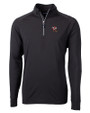 Louisville Cardinals College Vault Cutter & Buck Adapt Eco Knit Stretch Recycled Mens Big and Tall Quarter Zip Pullover Black Mannequin