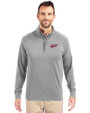 New Mexico State Aggies College Vault Cutter & Buck Adapt Eco Knit Stretch Recycled Mens Big and Tall Quarter Zip Pullover Polished Medium Gray Front