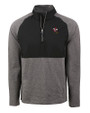 Louisville Cardinals College Vault Cutter & Buck Adapt Eco Knit Hybrid Recycled Mens Quarter Zip Black Heather/Black Mannequin