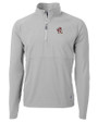 Louisville Cardinals College Vault Cutter & Buck Adapt Eco Knit Hybrid Recycled Mens Quarter Zip Polished Medium Gray Mannequin