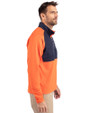 Virginia Hoos College Vault Cutter & Buck Adapt Eco Knit Hybrid Recycled Mens Quarter Zip College Orange/Navy Blue Side