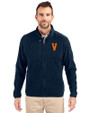 Virginia Hoos College Vault Cutter & Buck Cascade Eco Fleece Mens Full Zip Jacket Navy Blue Front